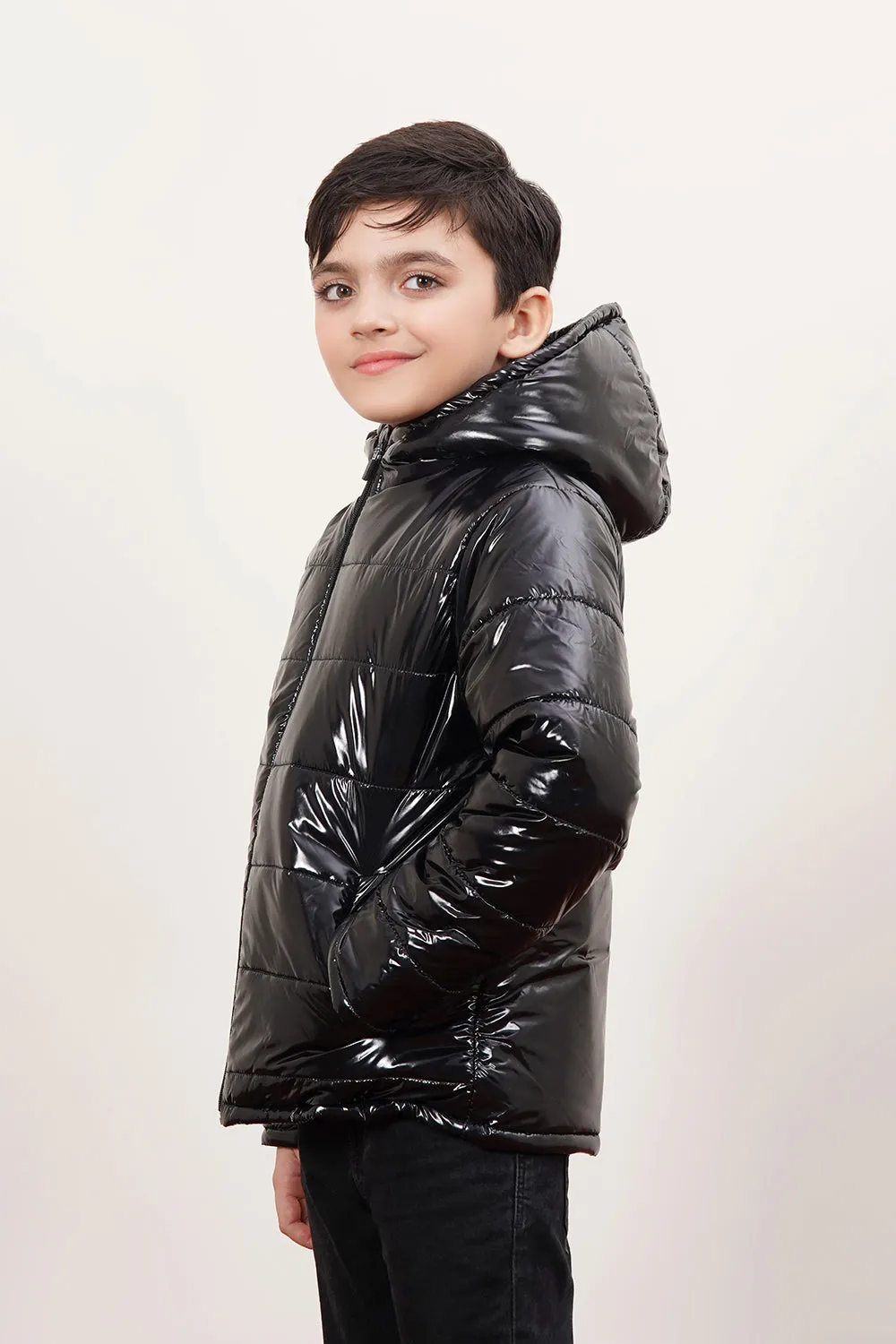 Quilted Glossy Puffer Jacket