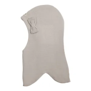 Racing Kids Round Balaclava Wool/Cotton w. Bow Grey