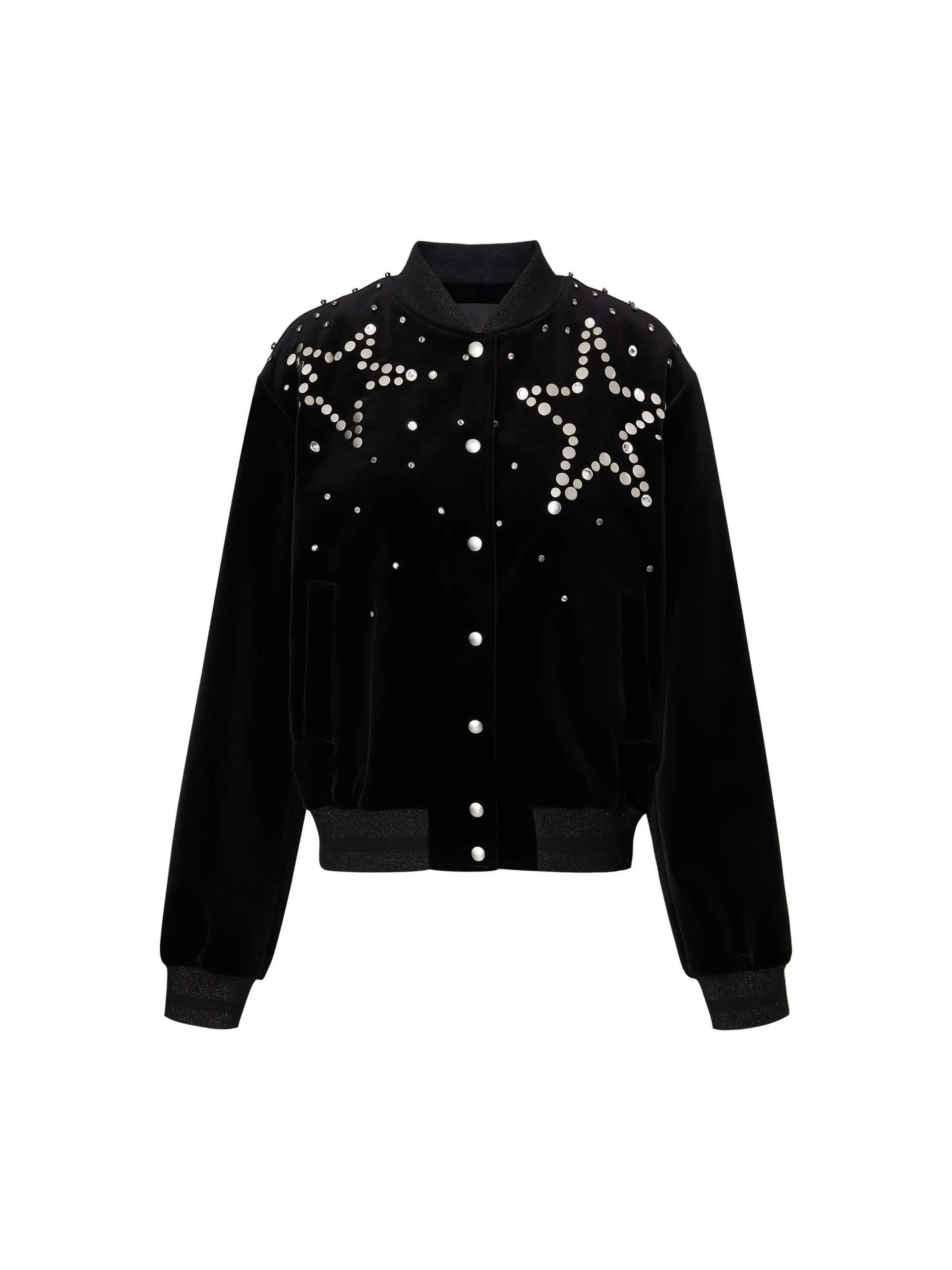 Rhinestone Detail Bomber Jacket