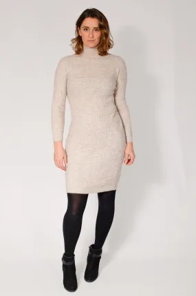 Ribbed High Neck Jumper Dress