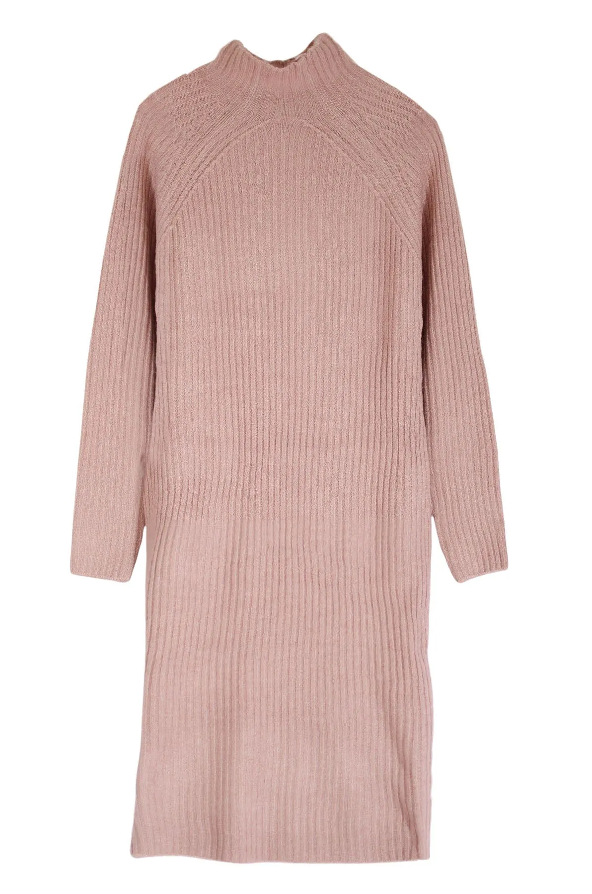 Ribbed High Neck Jumper Dress