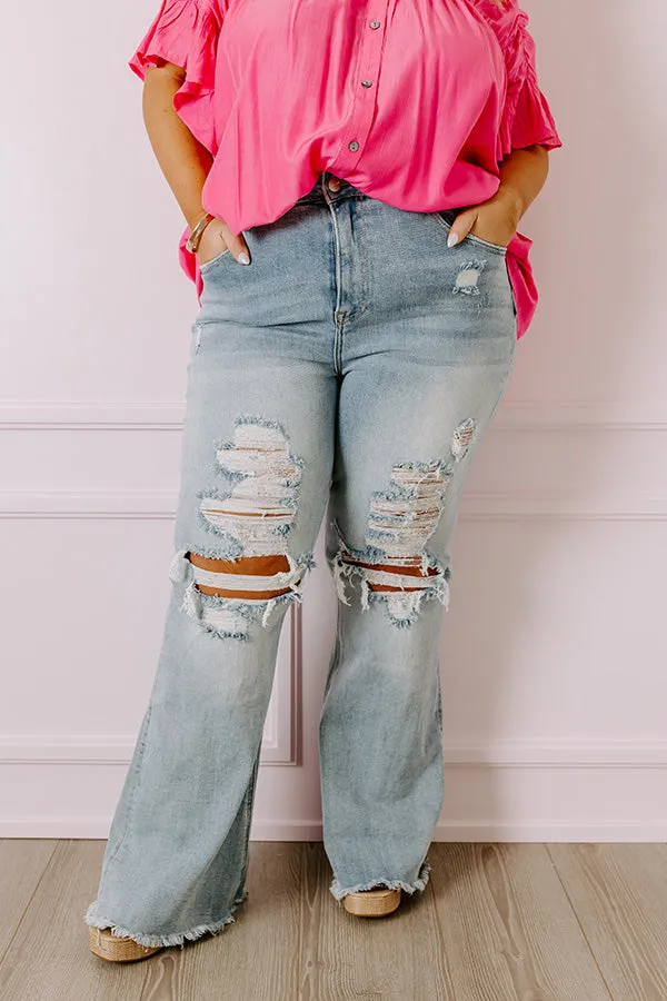 Risen The Aubree High Waist Distressed Flare Curves