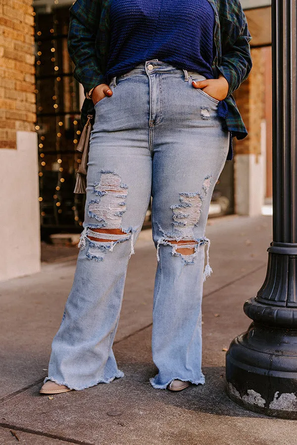 Risen The Aubree High Waist Distressed Flare Curves