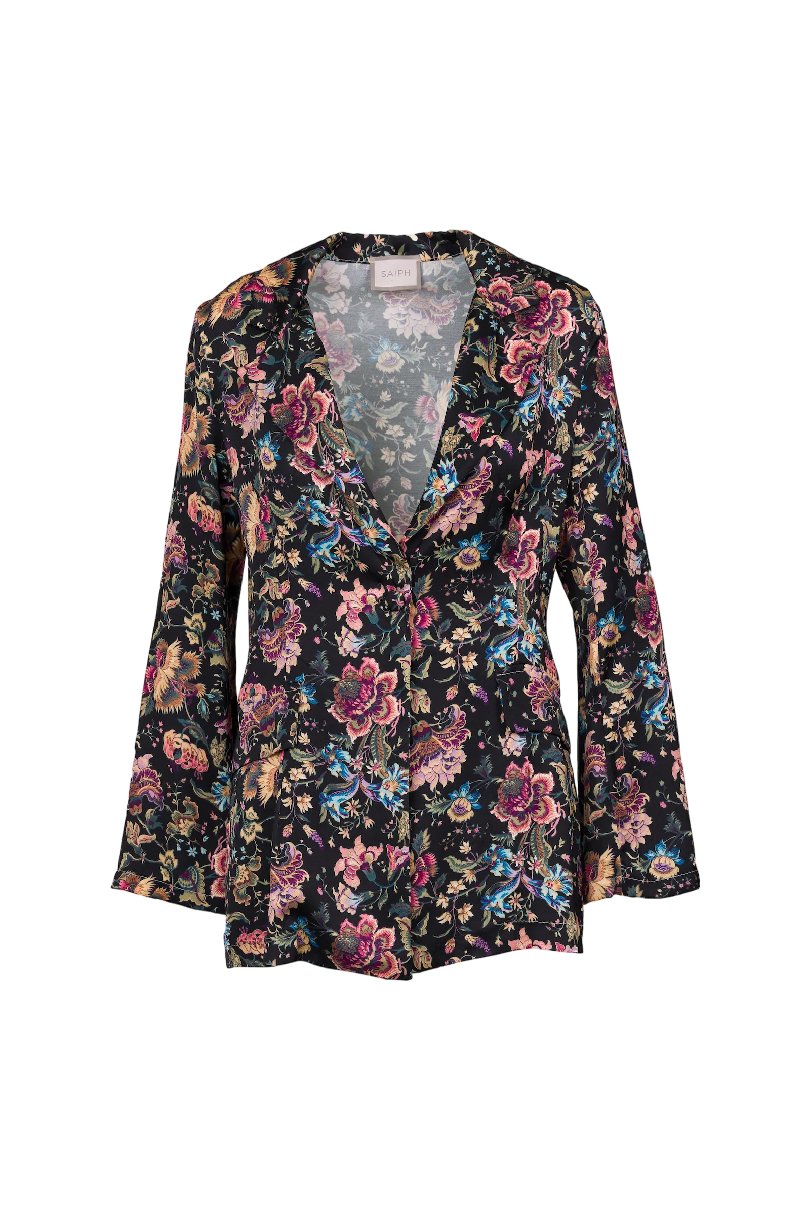 Saiph black flower blazer