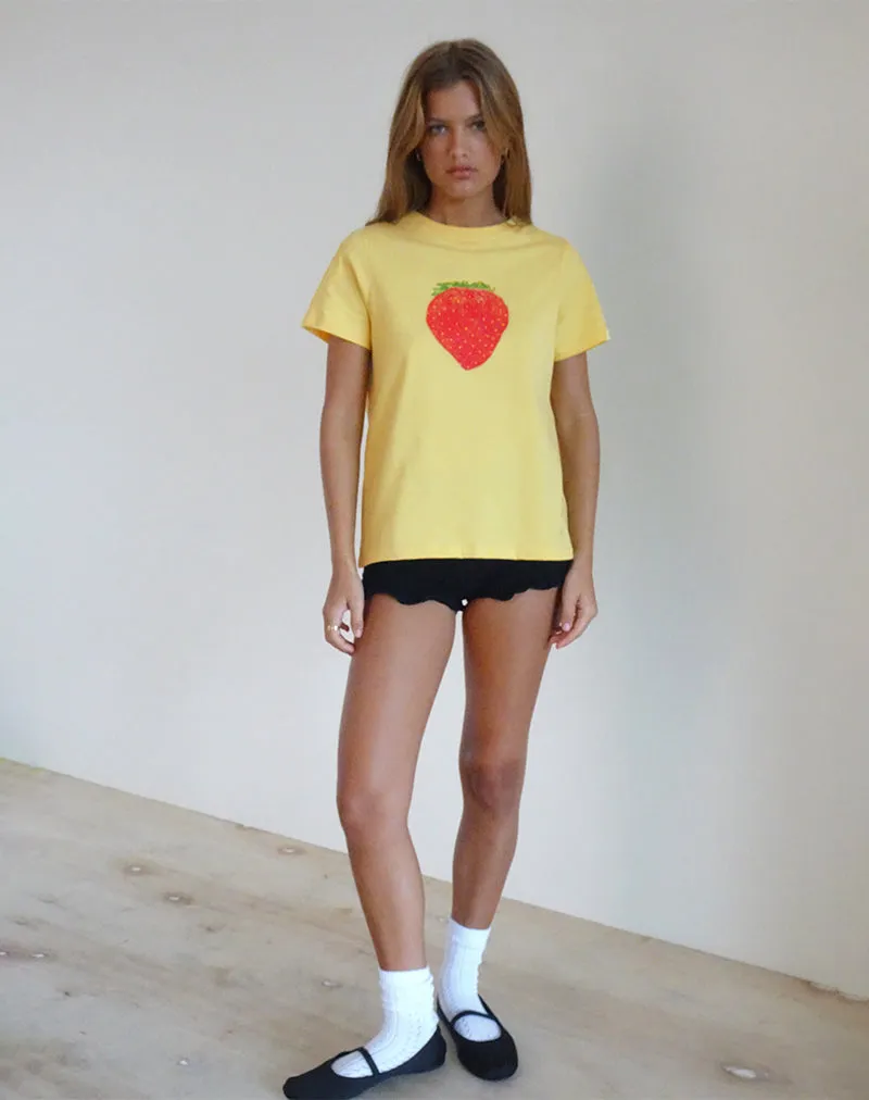 Saki Tee in Lemonade Oversized Strawberry