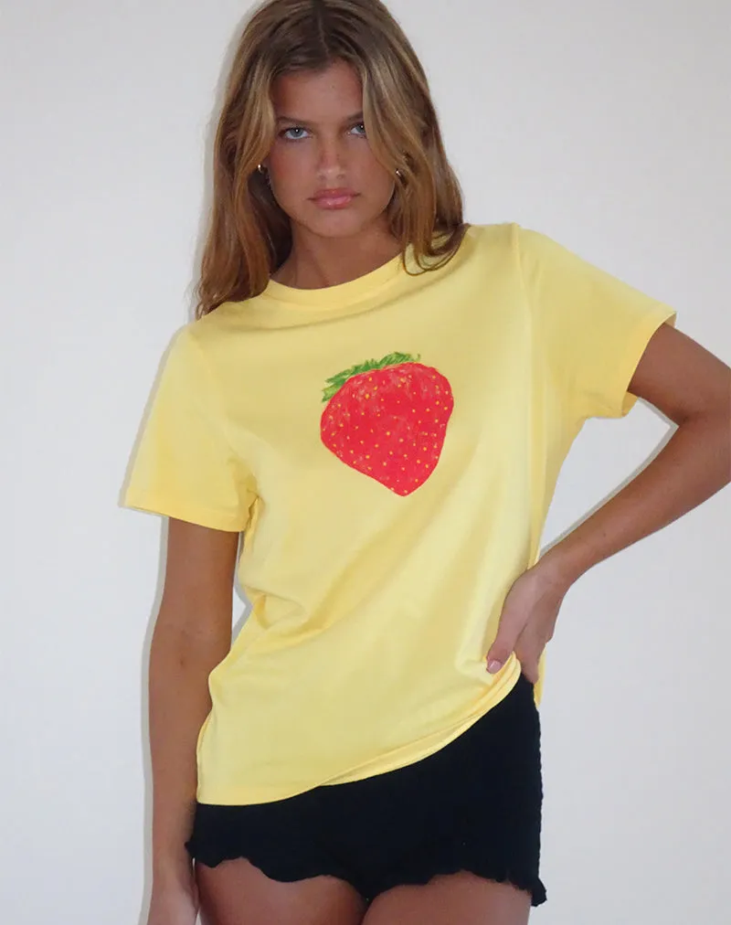 Saki Tee in Lemonade Oversized Strawberry