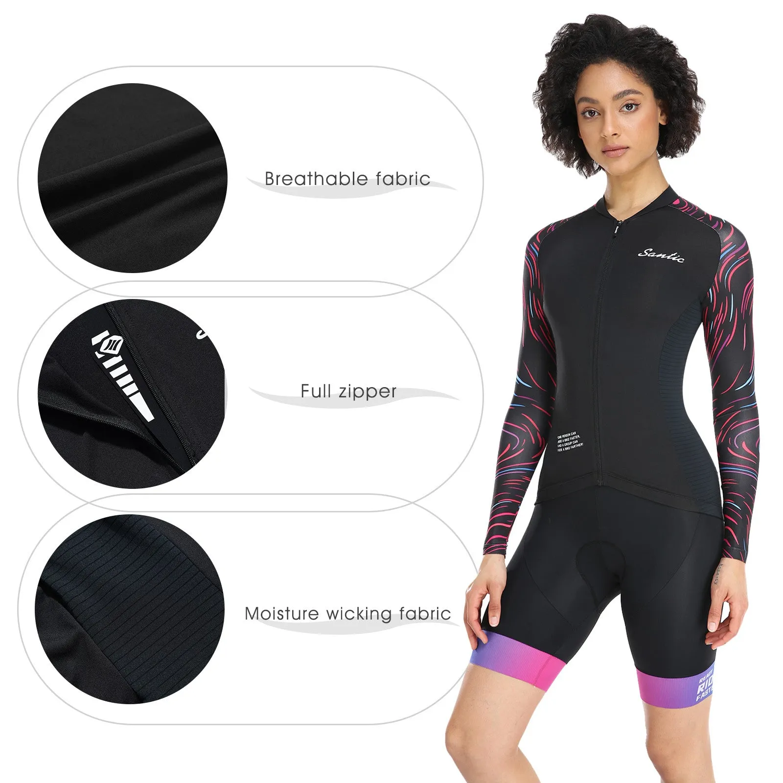 Santic Light Dream Women Cycling Jersey Long Sleeves Cycling Top