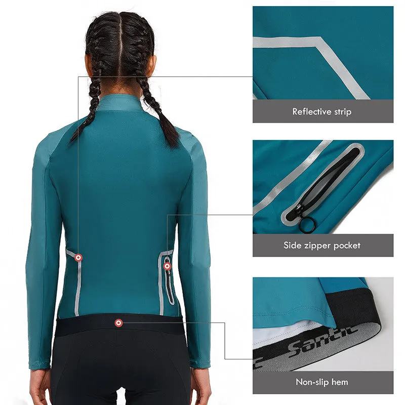 Santic Taki Cycling Jersey Women Long Sleeve Blue