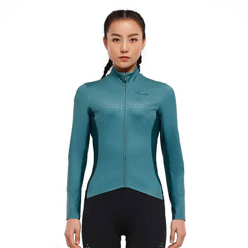 Santic Taki Cycling Jersey Women Long Sleeve Blue