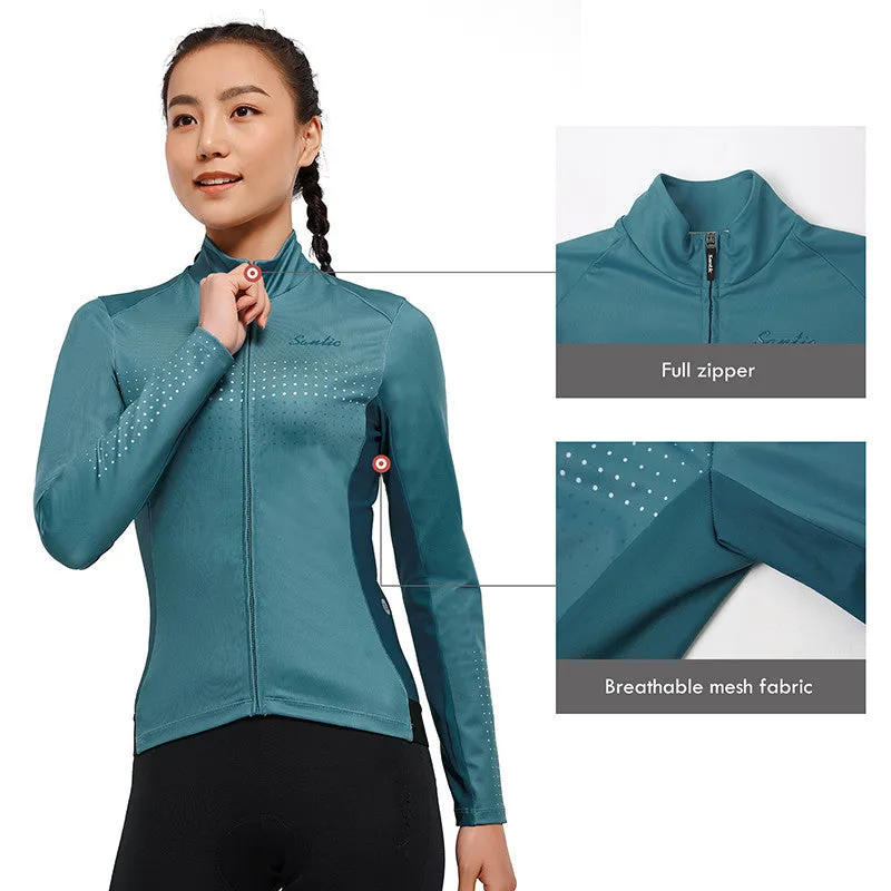 Santic Taki Cycling Jersey Women Long Sleeve Blue