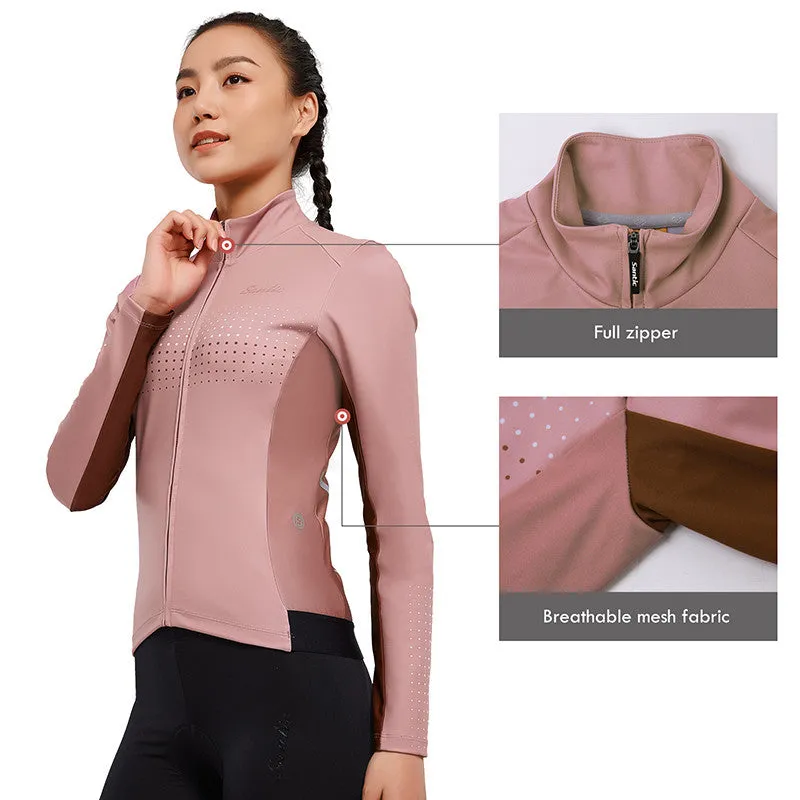 Santic Taki Cycling Jersey Women Long Sleeve Pink