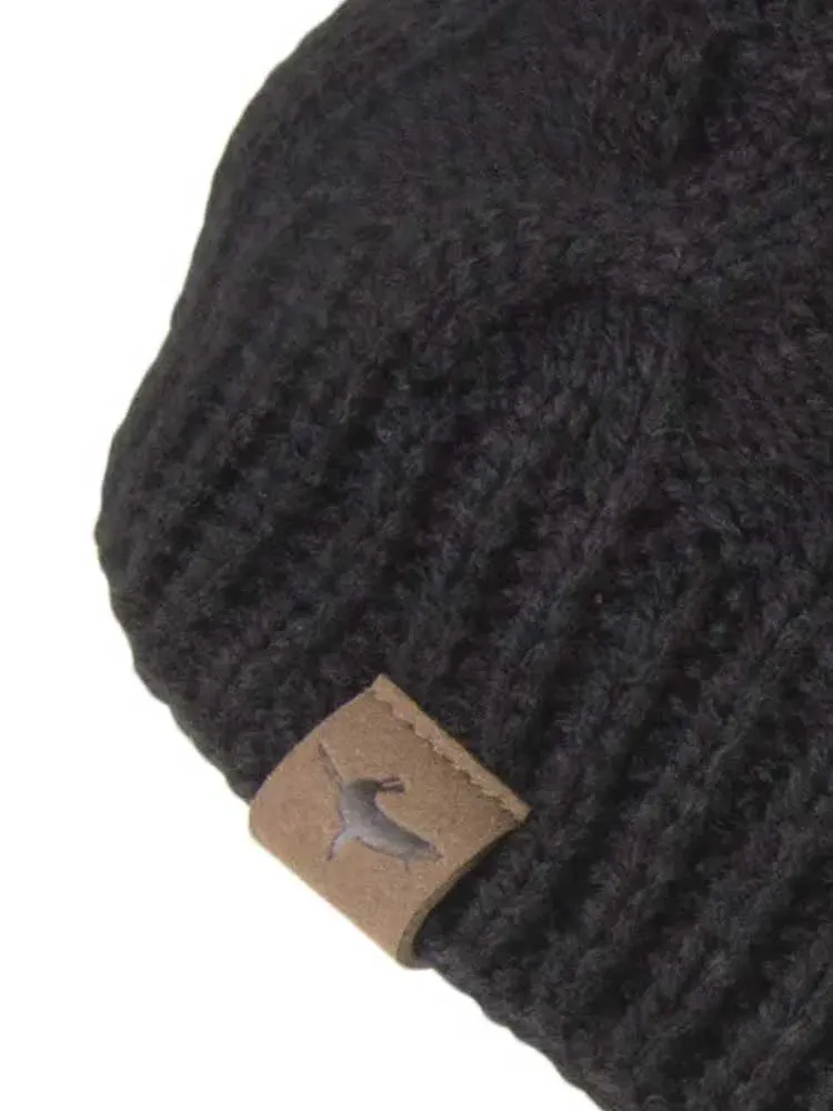 SEALSKINZ Hat - Waterproof Cold Weather Cable Knit Beanie Hat - Black