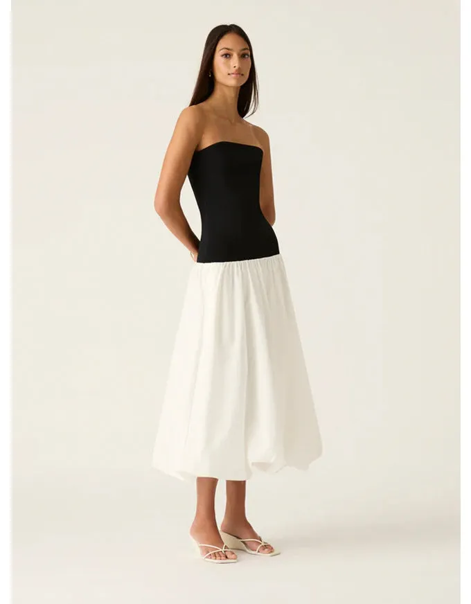 Sophia Strapless Dress Black & White