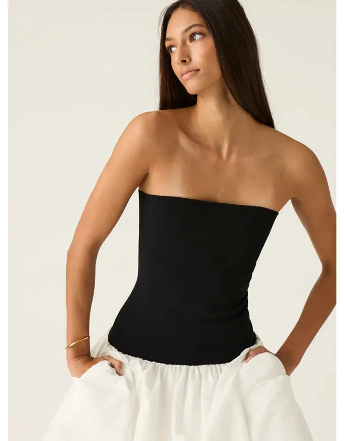 Sophia Strapless Dress Black & White