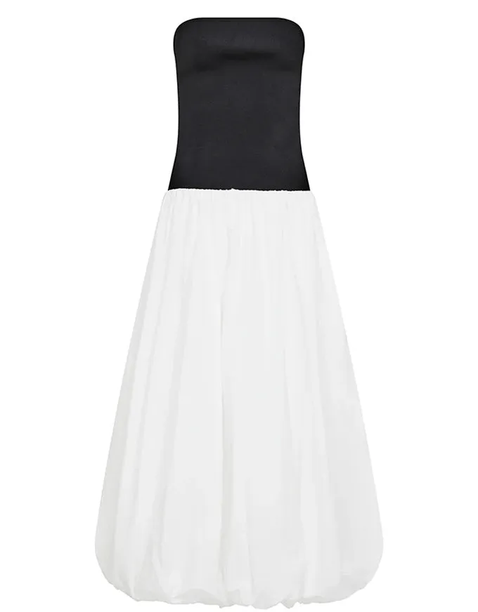 Sophia Strapless Dress Black & White