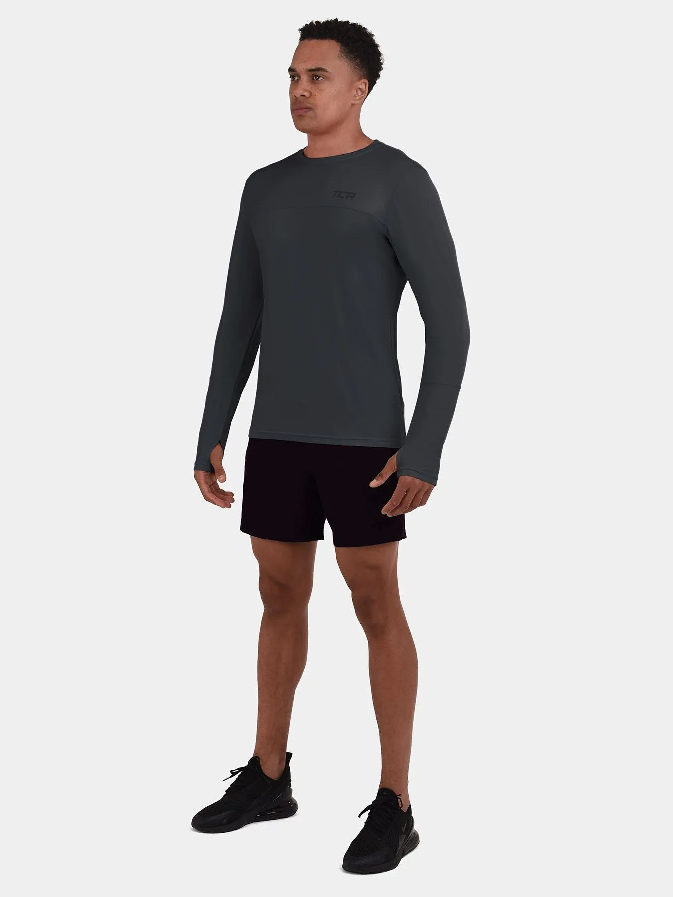 Stamina Long Sleeve Crew Neck Running Top For Men With Thumbholes