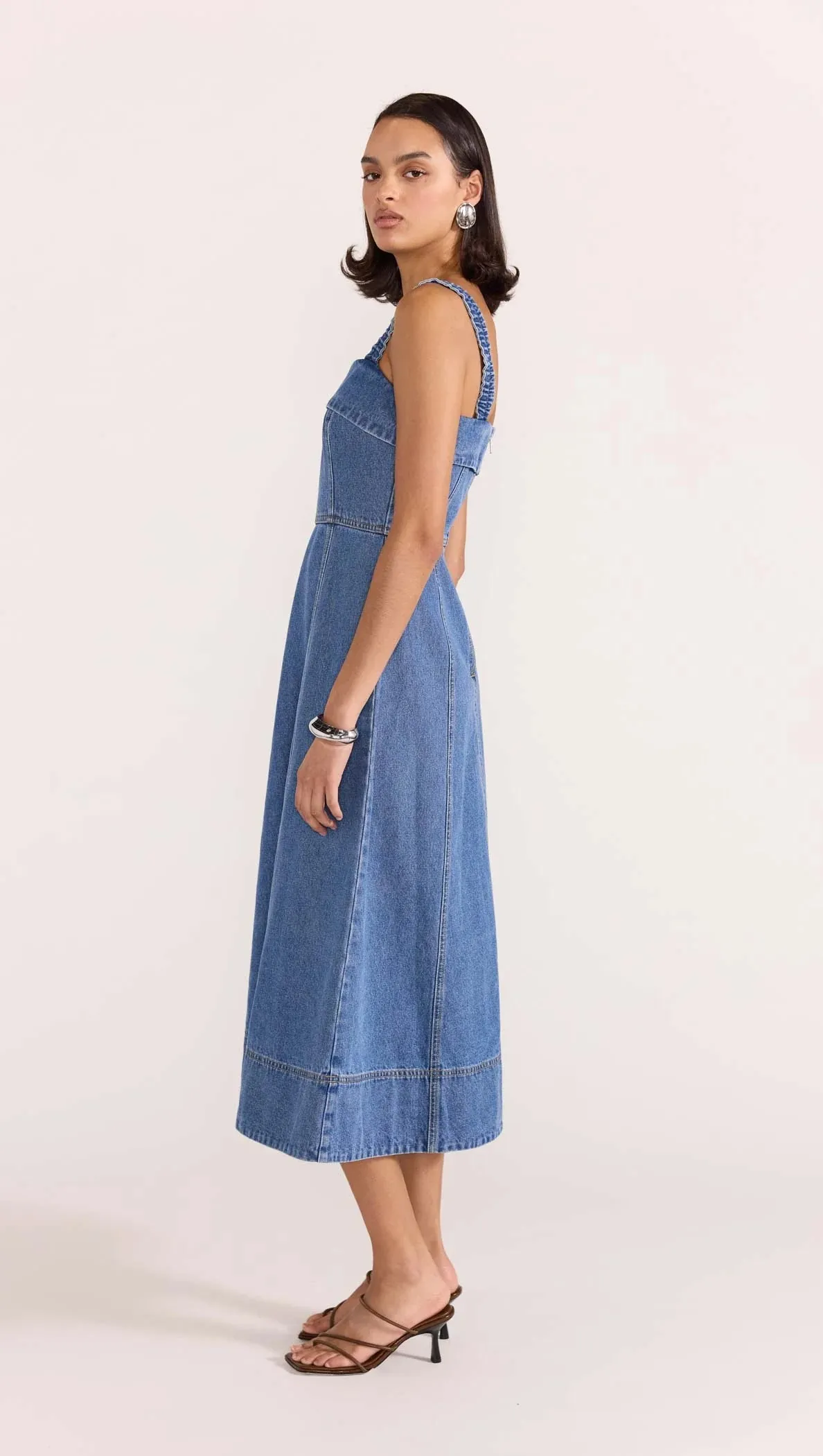 STAPLE THE LABEL Tate Denim Midi Dress