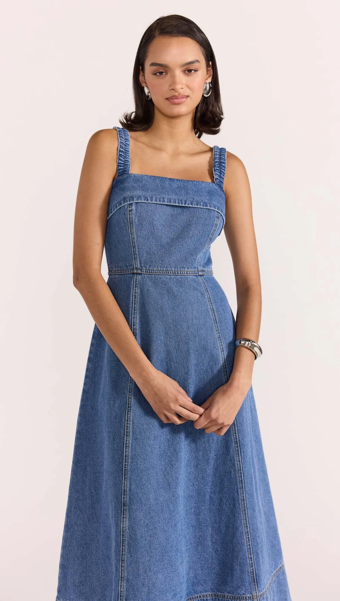 STAPLE THE LABEL Tate Denim Midi Dress