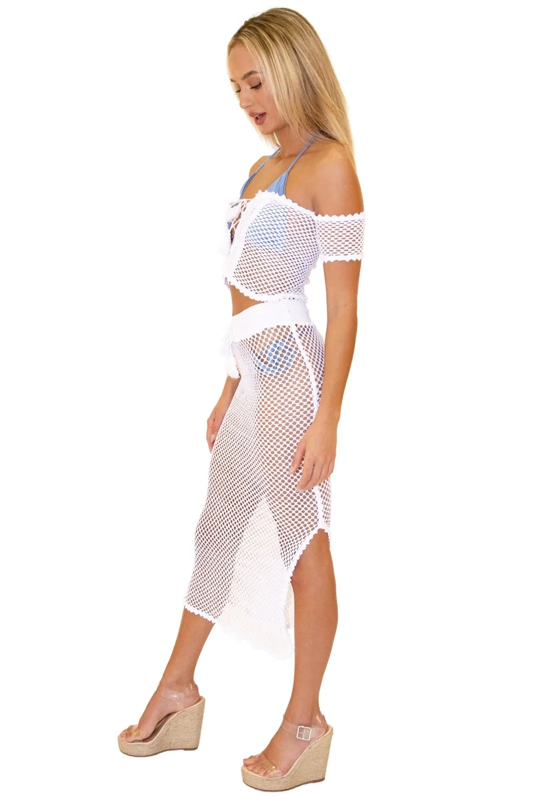 'Stassie' Cotton Mesh Skirt