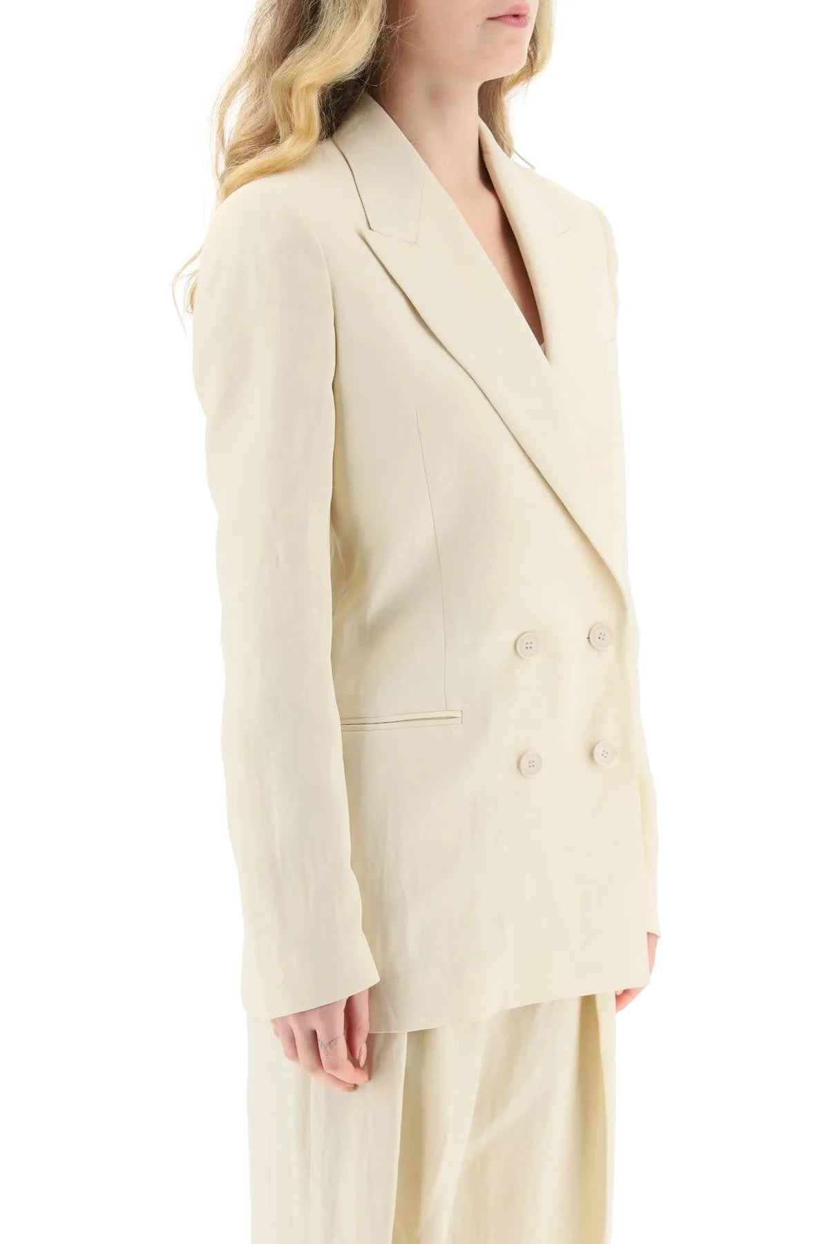 Stella mccartney linen blend double-breasted blazer