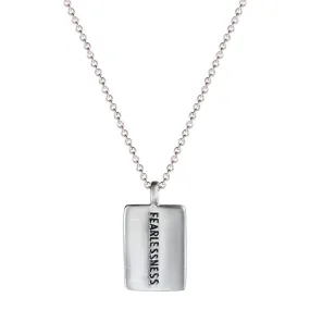 Sterling Silver Joyful Heart Foundation Fearlessness Tag on Chain