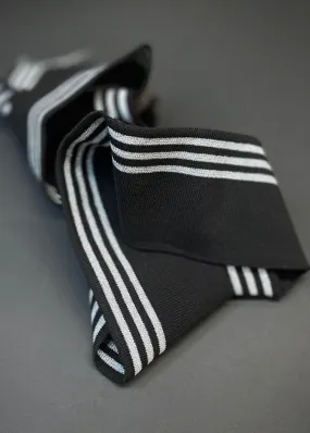 Striped Cotton Rib - Black   Silver