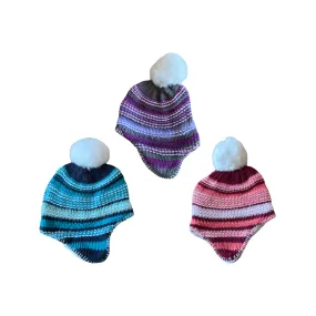 Striped Knit Helmet Hat - Toddler