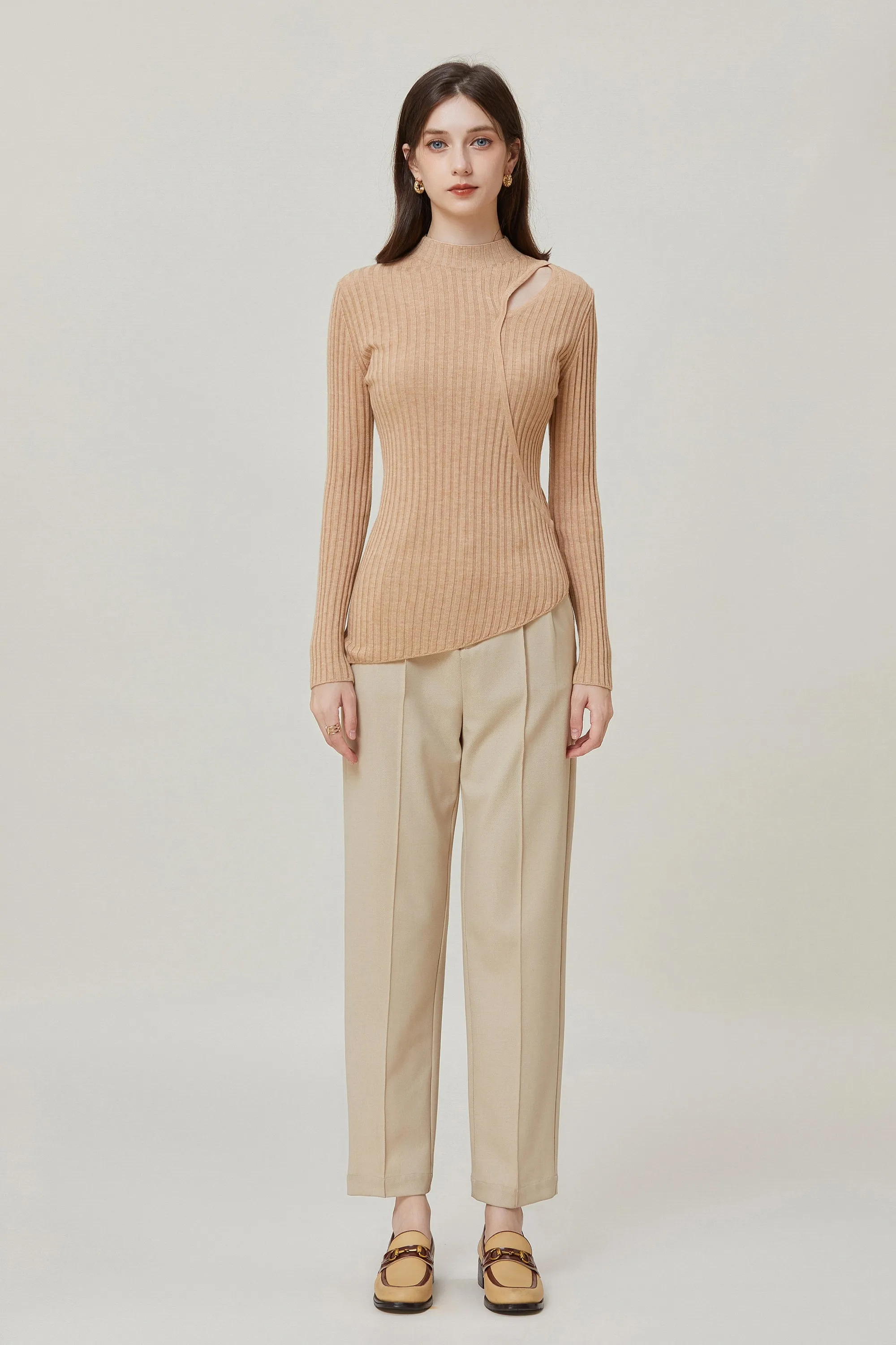 Sylphide | Noele Apricot Cut Out Wool Sweater