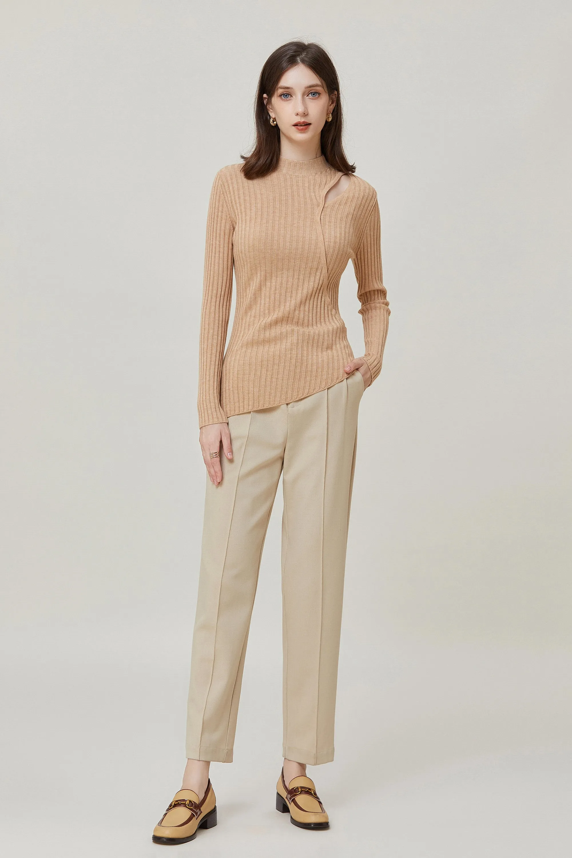 Sylphide | Noele Apricot Cut Out Wool Sweater