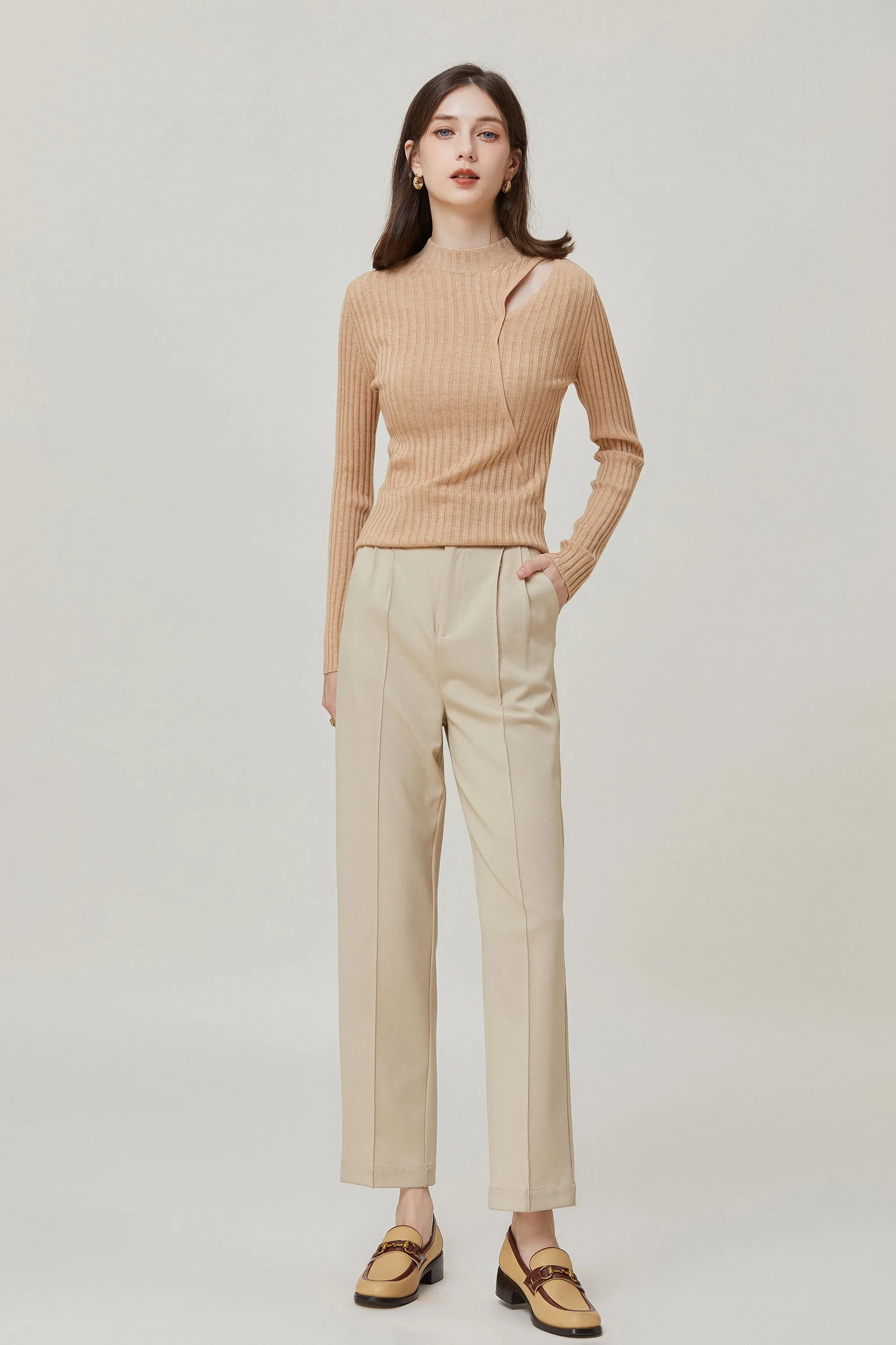 Sylphide | Noele Apricot Cut Out Wool Sweater