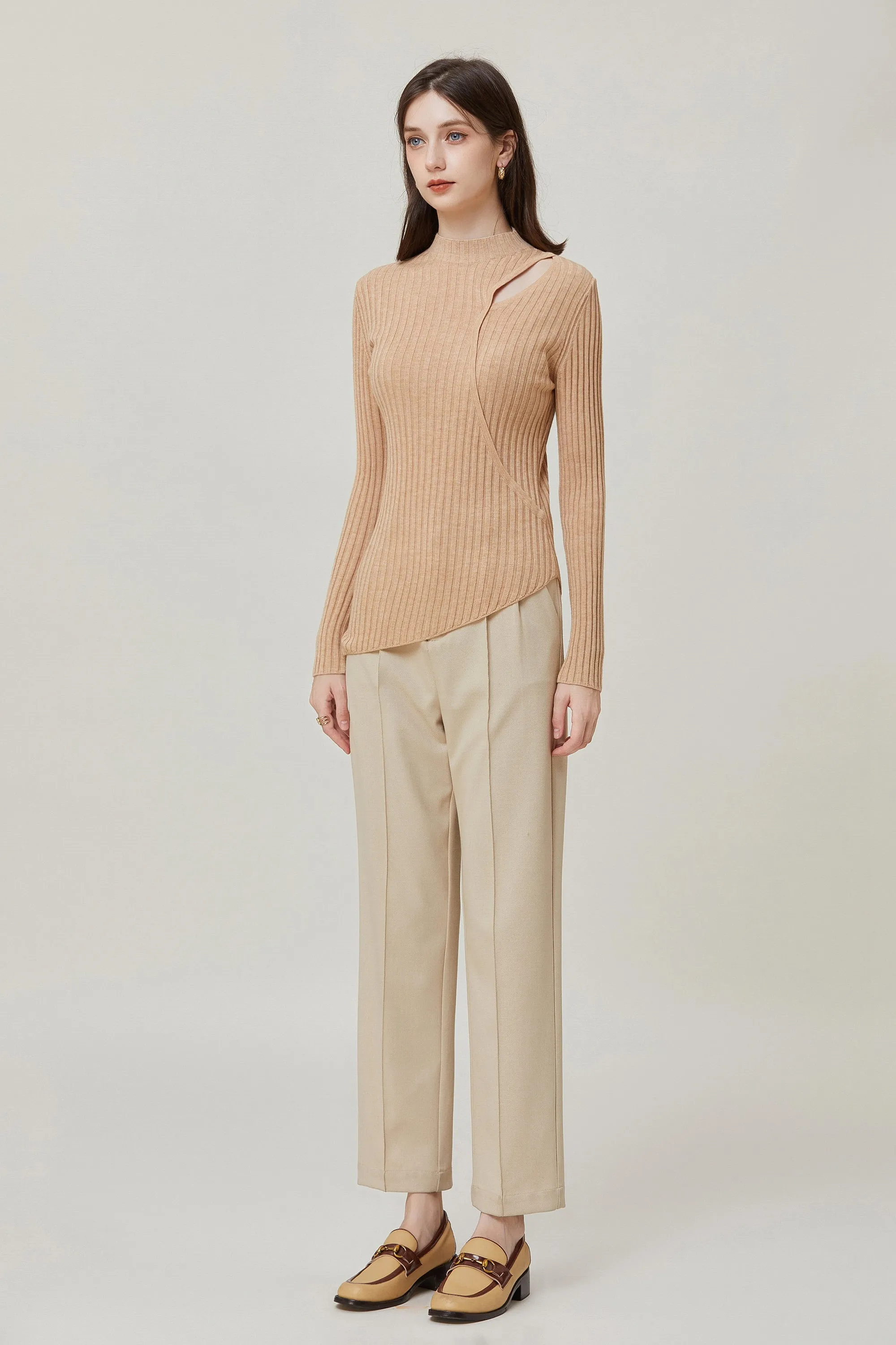 Sylphide | Noele Apricot Cut Out Wool Sweater