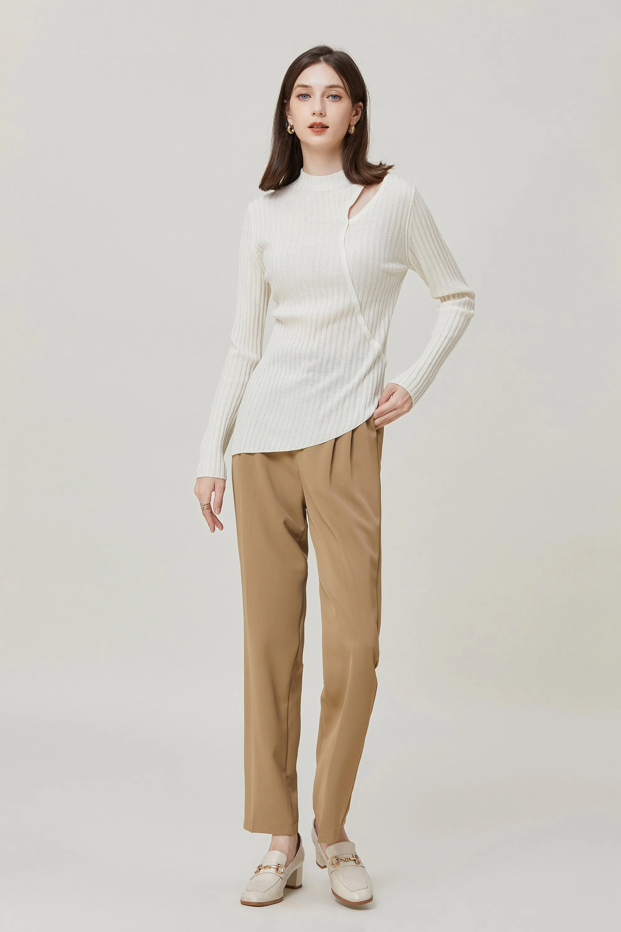 Sylphide | Noele White Cut Out Wool Sweater