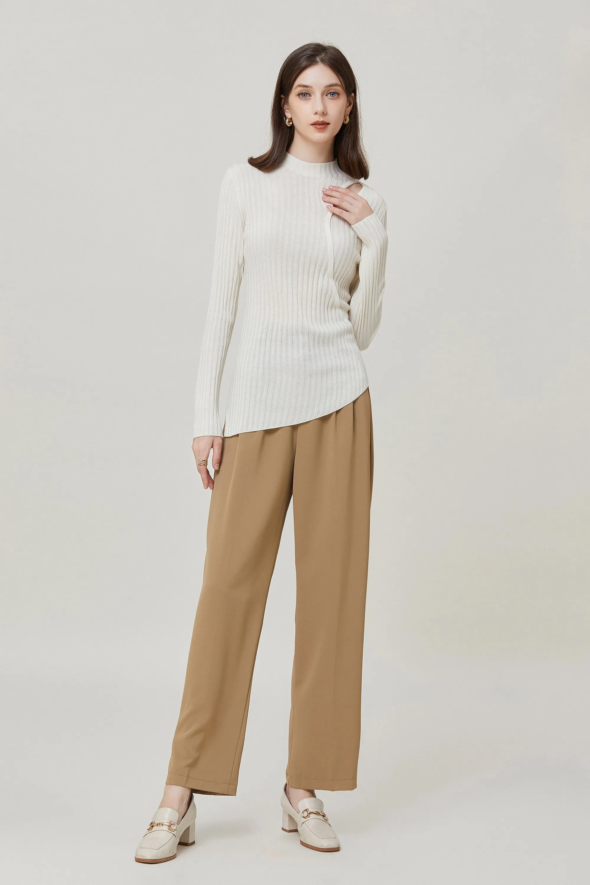 Sylphide | Noele White Cut Out Wool Sweater