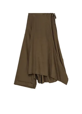 TENCEL PIGMENT DYEING DRAPED GATHED DETAIL SKIRT