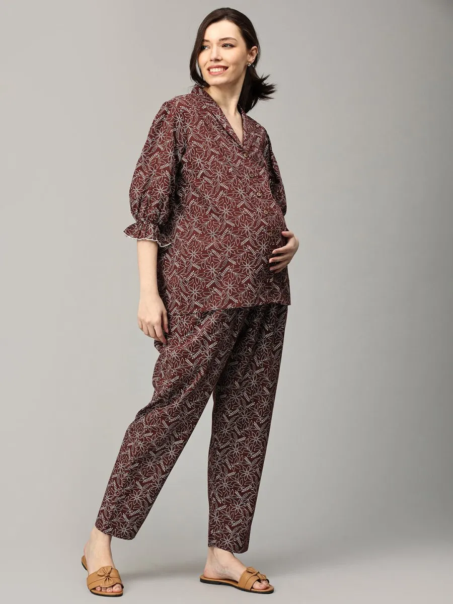 Terra Bloom Maternity and Nursing Nightwear Set