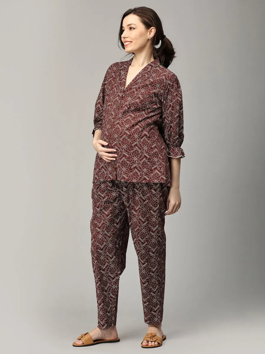 Terra Bloom Maternity and Nursing Nightwear Set