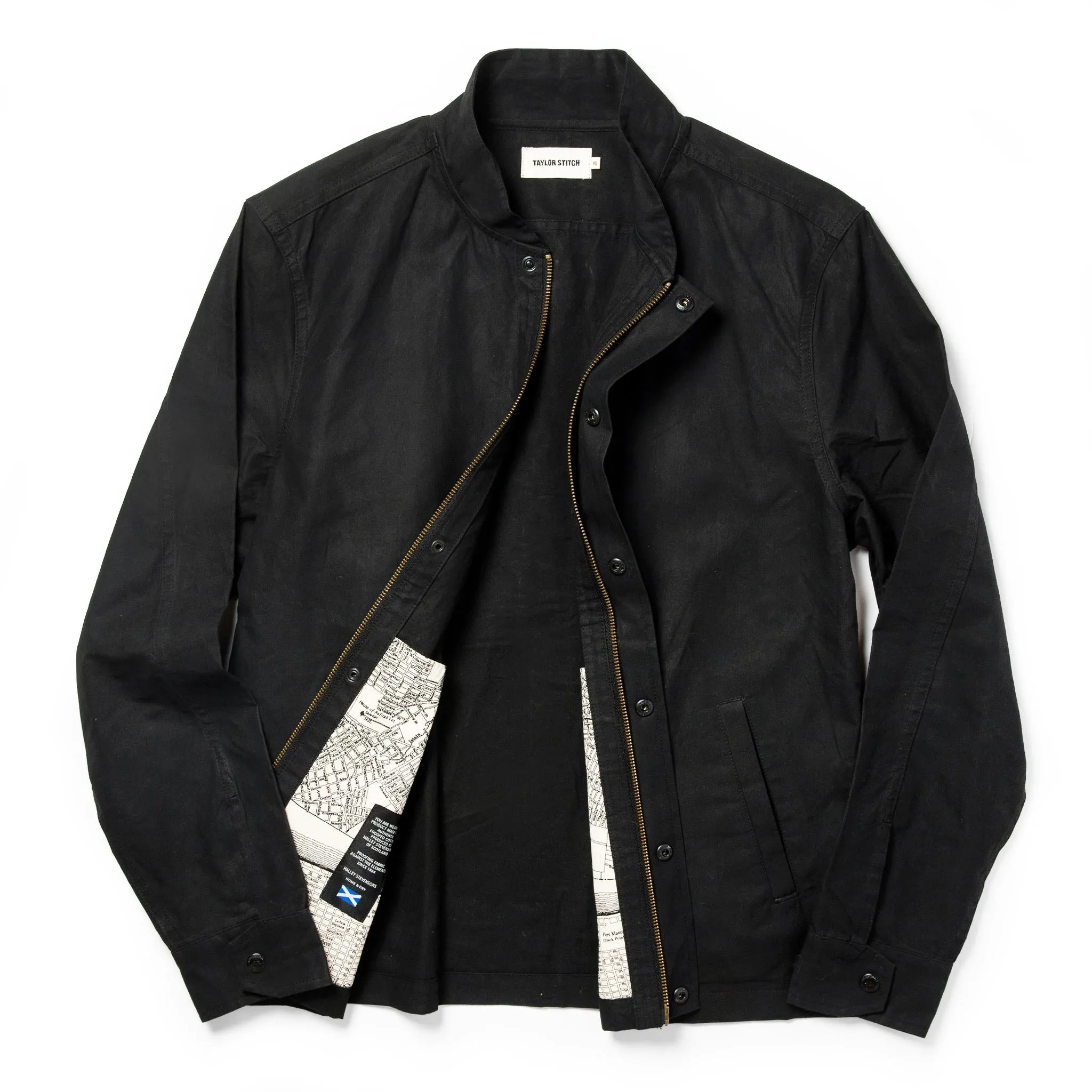 The Bomber Jacket in Black Dry Wax