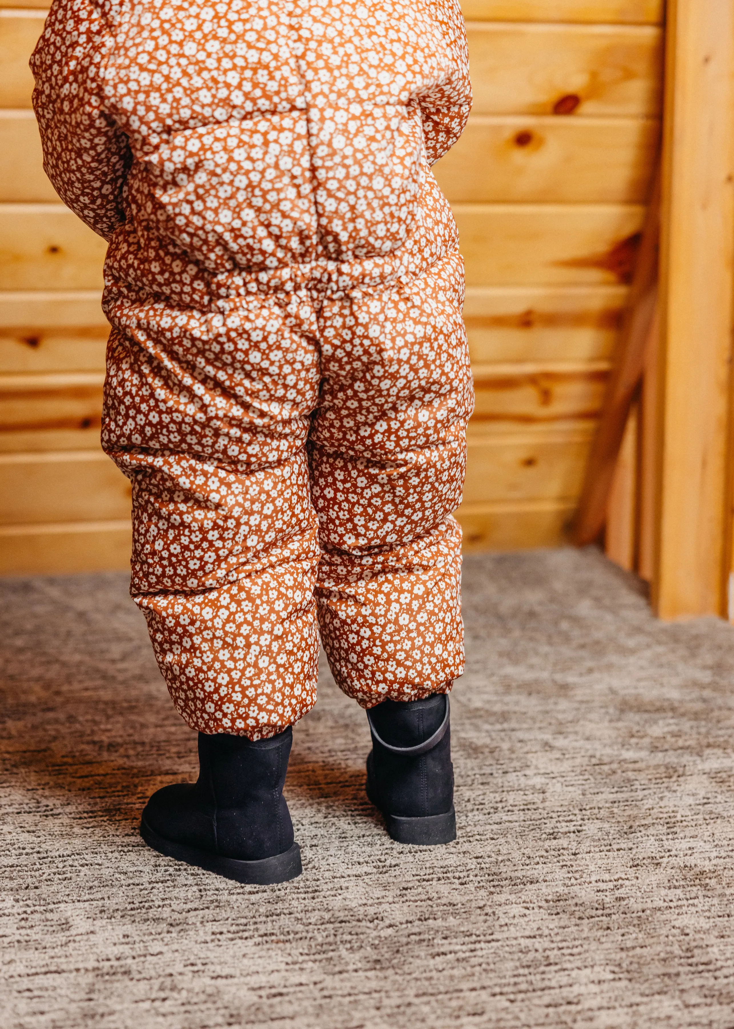 The Marshmallow Snow Suit | Brown Ditsy Floral