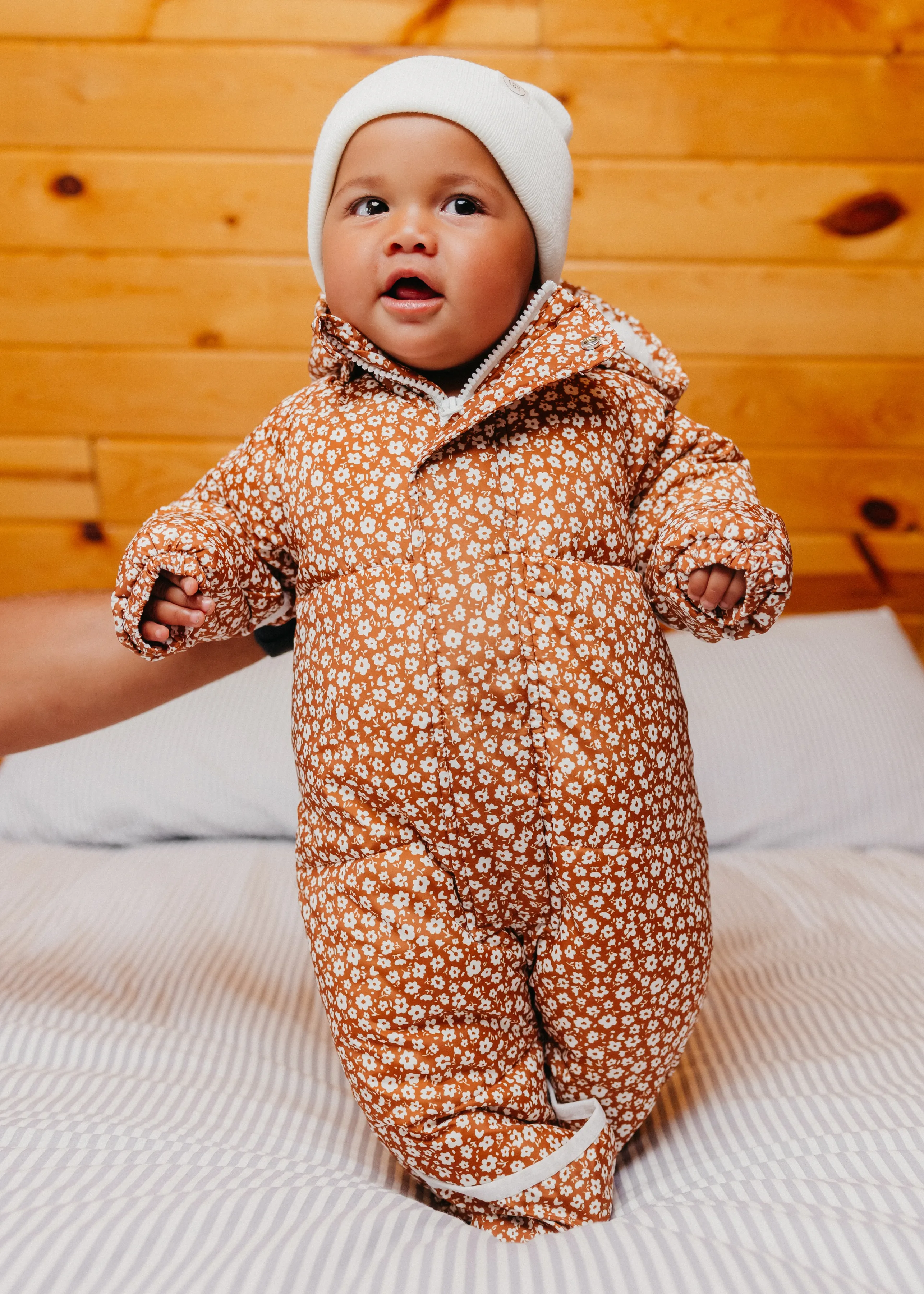 The Marshmallow Snow Suit | Brown Ditsy Floral