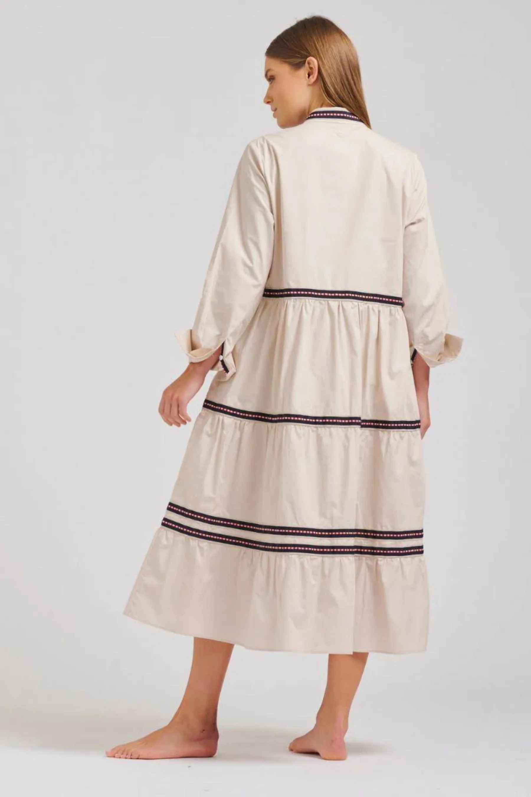 The Sandy Relaxed Tiered Dress | Stone