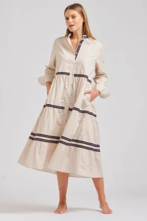 The Sandy Relaxed Tiered Dress | Stone