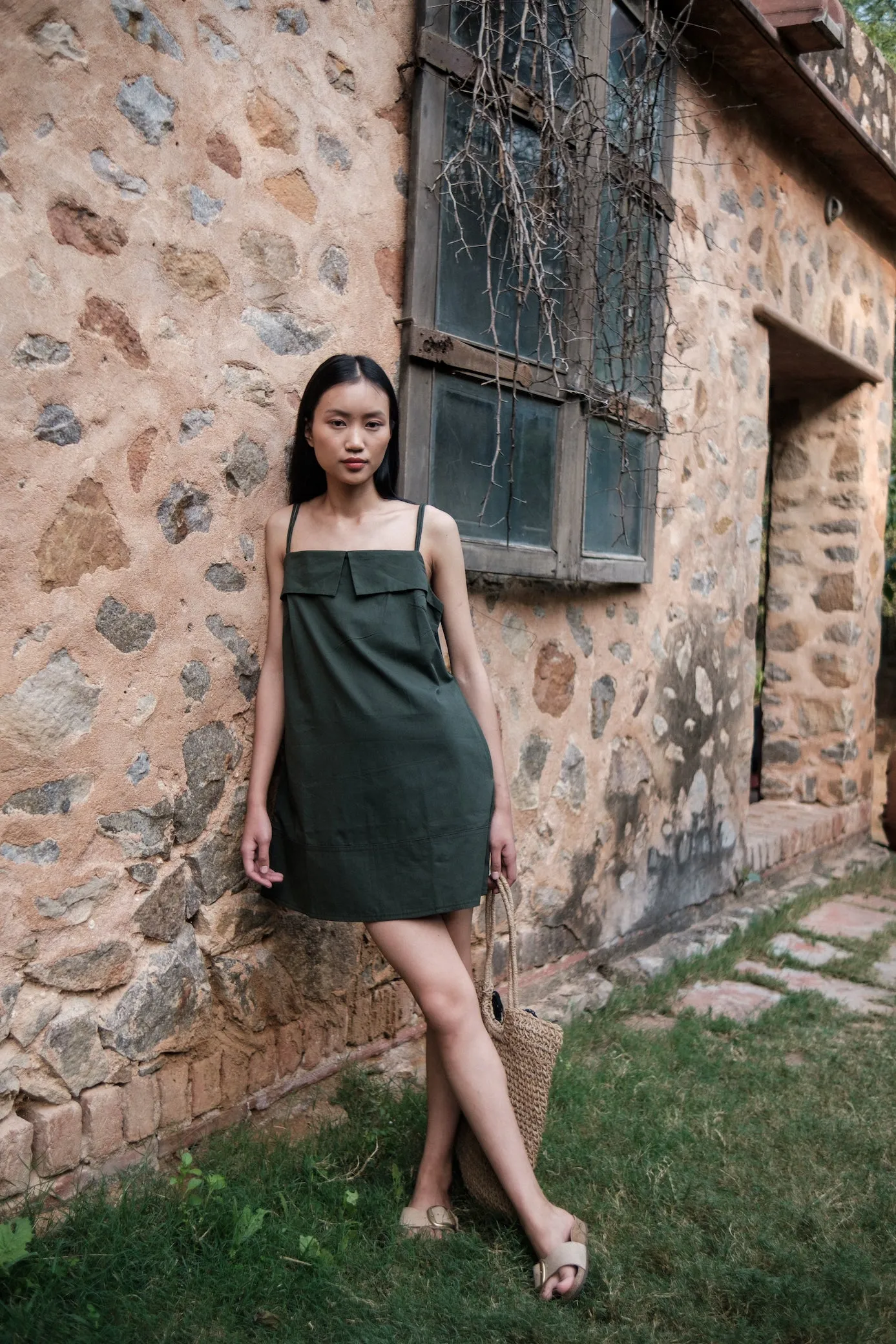 The Terra Tribe Deep Green Rachel Slip Dress