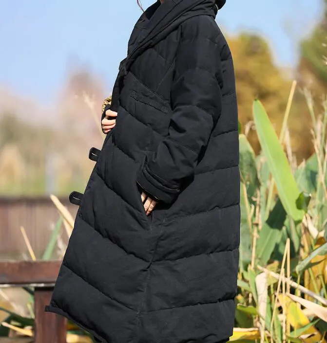 Thick  Long Winter Duck Down Jacket, Hooded Down Jacket Women Plus Size