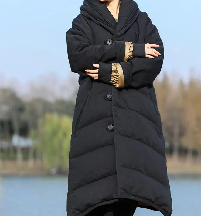 Thick  Long Winter Duck Down Jacket, Hooded Down Jacket Women Plus Size