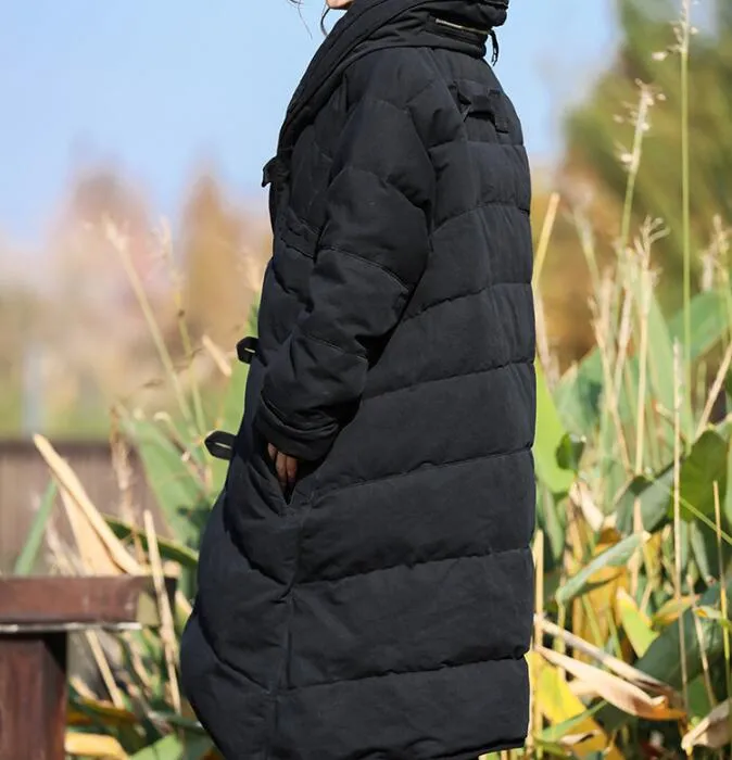 Thick  Long Winter Duck Down Jacket, Hooded Down Jacket Women Plus Size