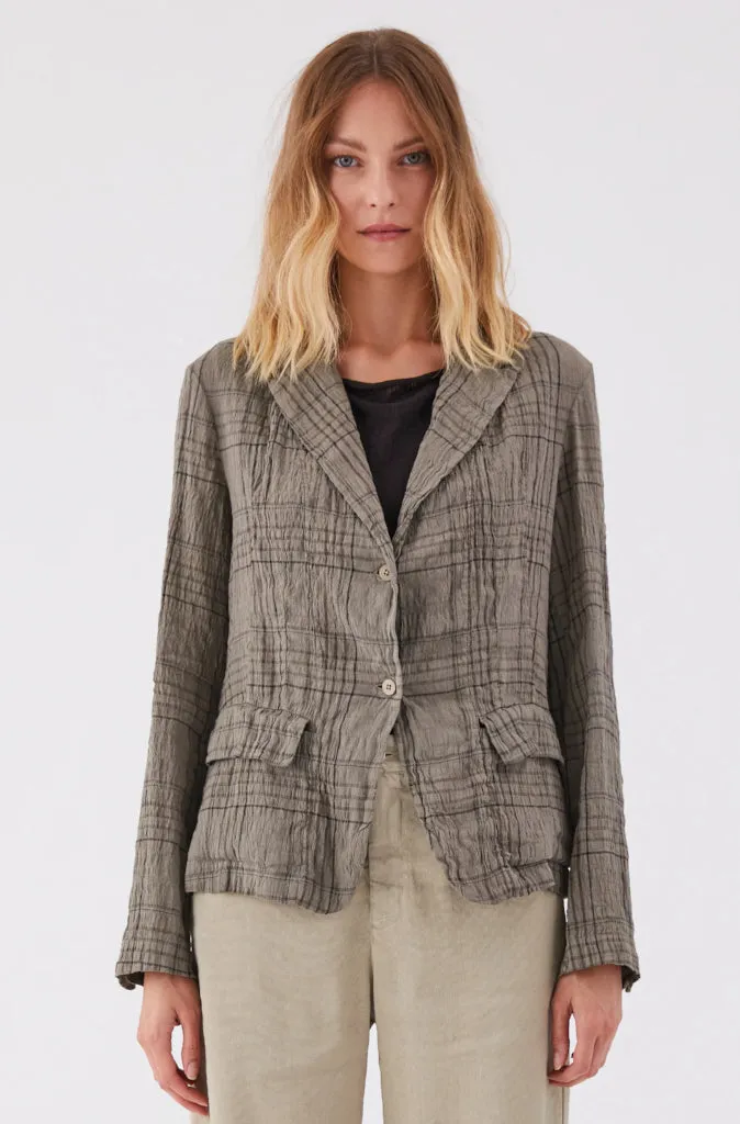 Transit Par Such Plaid Blazer in Grey