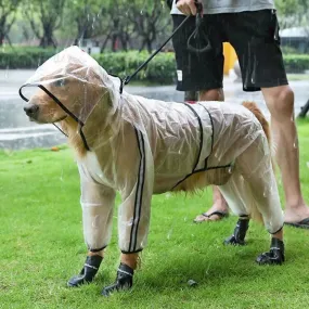 Transparent Breathable Dog Raincoat