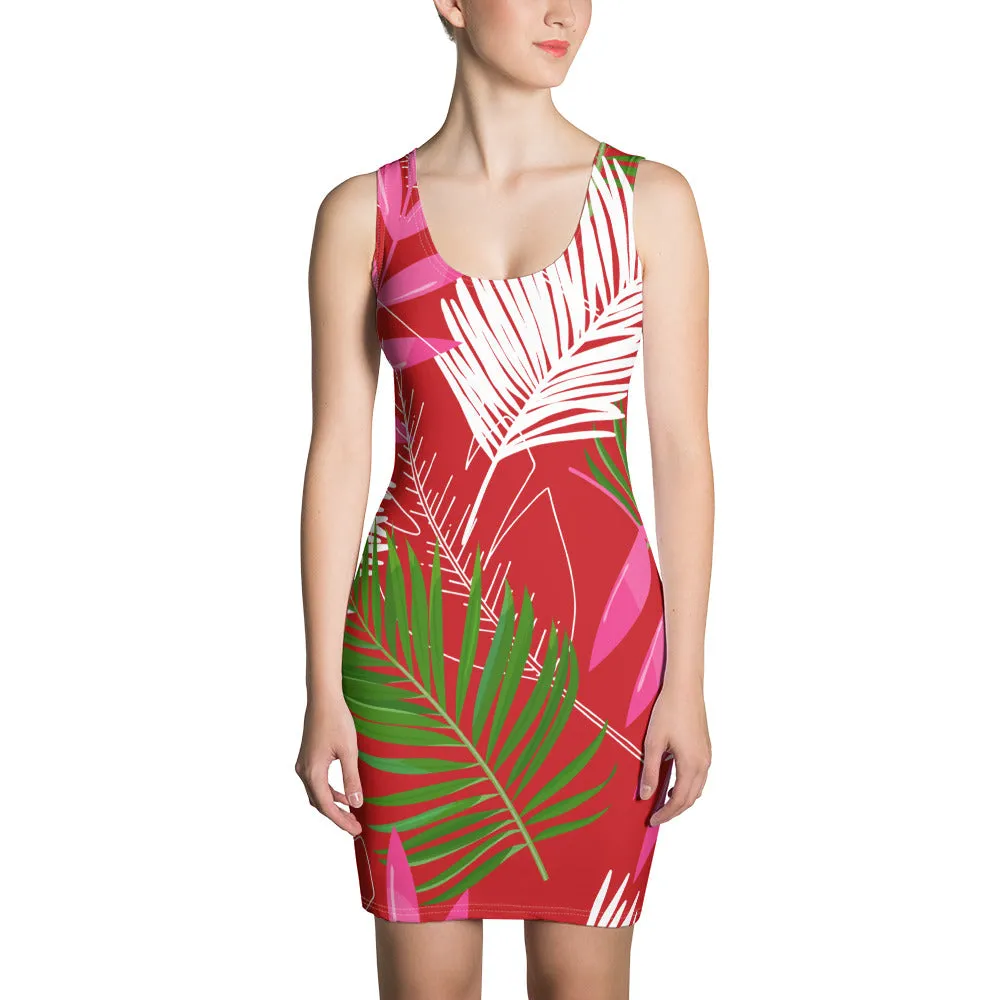 Tropical Leaves Bodycon Dress