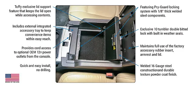 Tuffy Security Center Console Safe - 2011-2016 F250/F350/F450/F550