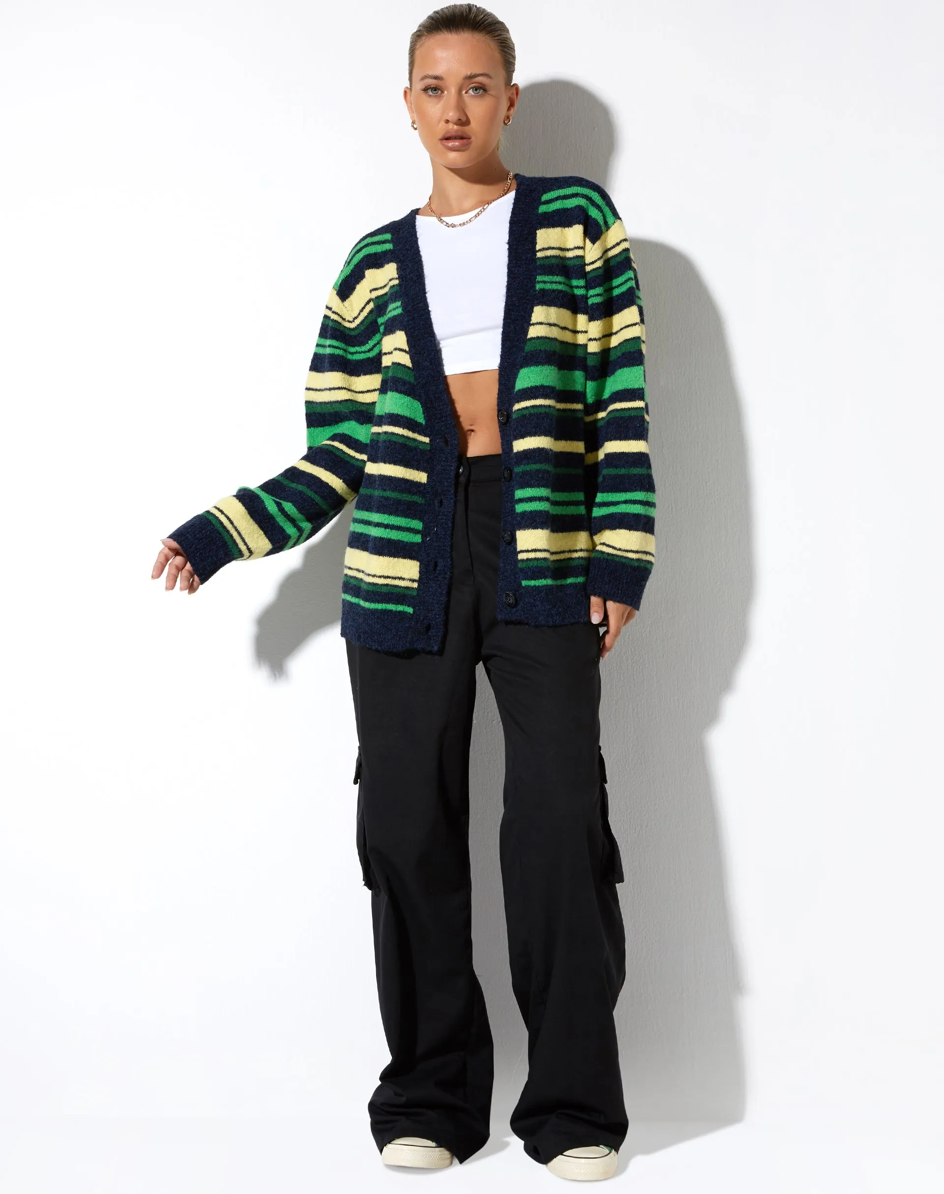 Uriela Cardi in Dark Green Stripe